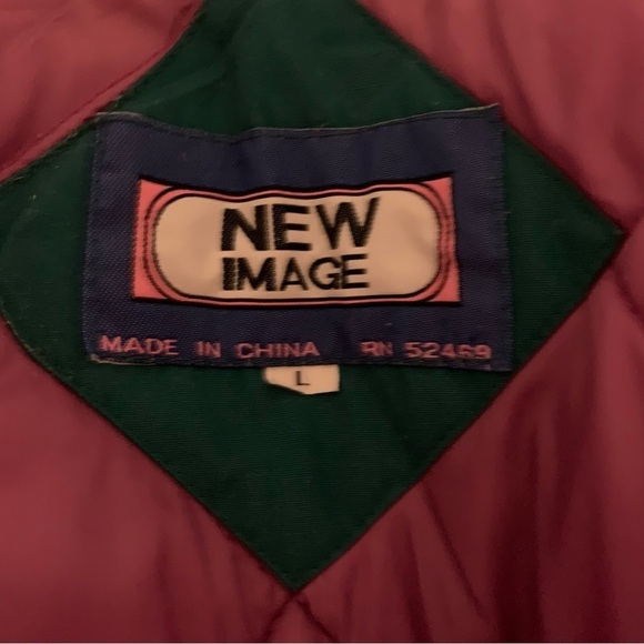 Vintage 80s Retro New Image Women's Large Teal & Purple Nylon Oversized Coat - Picture 10 of 12